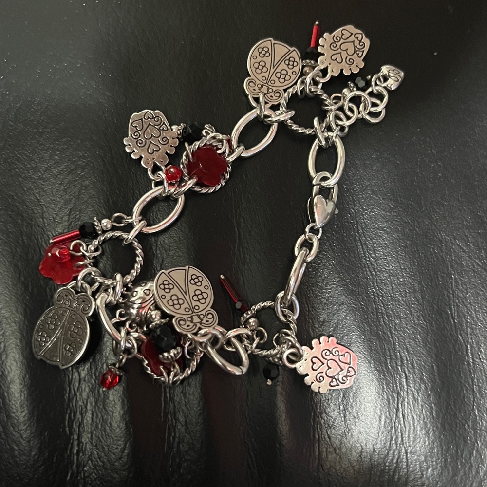 Charming Brighton Silver and Red Ladybug Bracelet - Picture 4 of 5